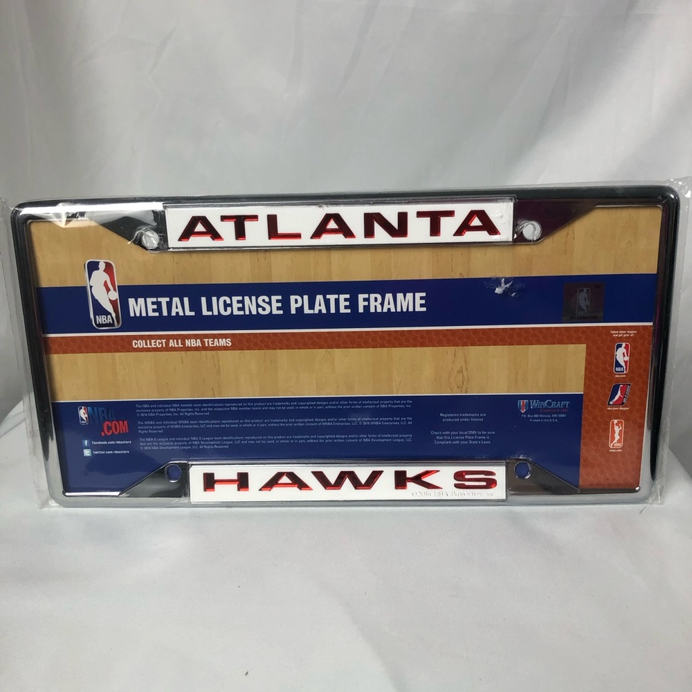 Atlanta Hawks Basketball metal License plate frame cover NBA wincraft sport car